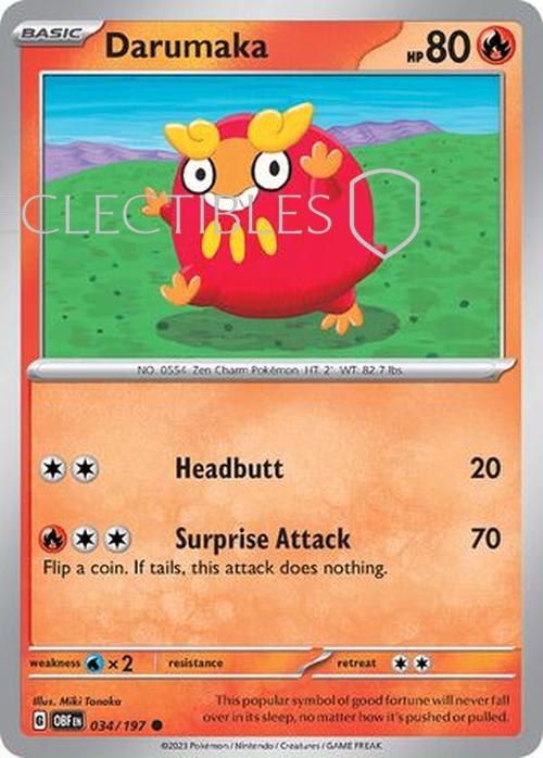 Pokemon Obsidian Flame 034/197 Darumaka  Reverse Holo