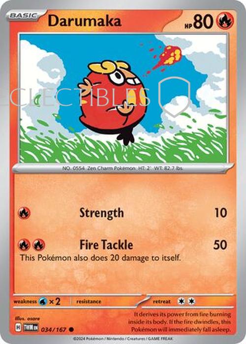 Pokemon Twilight Masquerade 034/167 Darumaka  Reverse Holo
