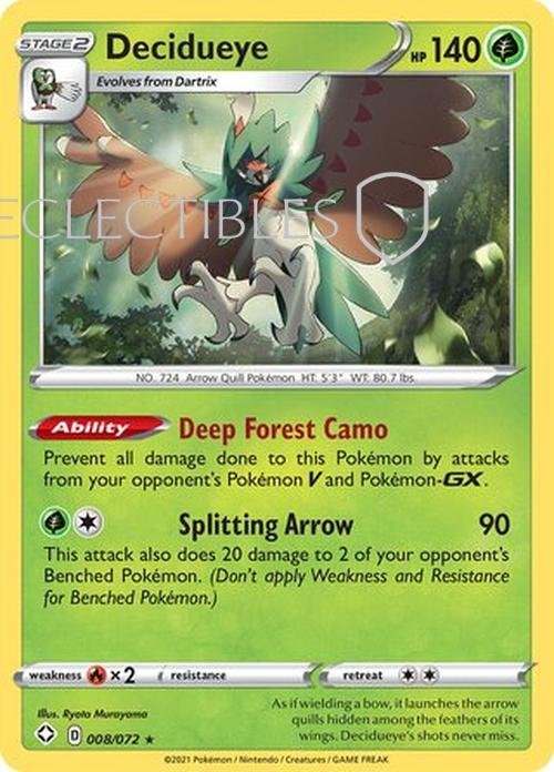 Pokemon Shining Fates 008/072 Decidueye Reverse Holo