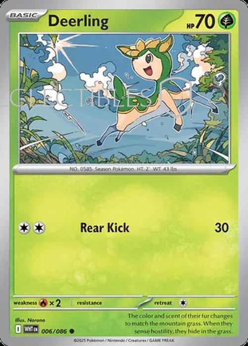 Pokemon White Flare 006/086 Deerling pokeball Holo
