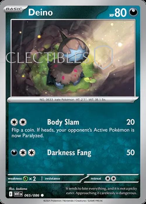 Pokemon White Flare 065/086 Deino  Reverse Holo