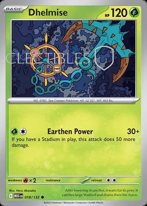 Pokemon Mega Evolutions 018/132 Dhelmise  Reverse Holo