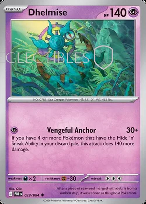 Pokemon pitch black 039/84 Dhelmise  Reverse Holo