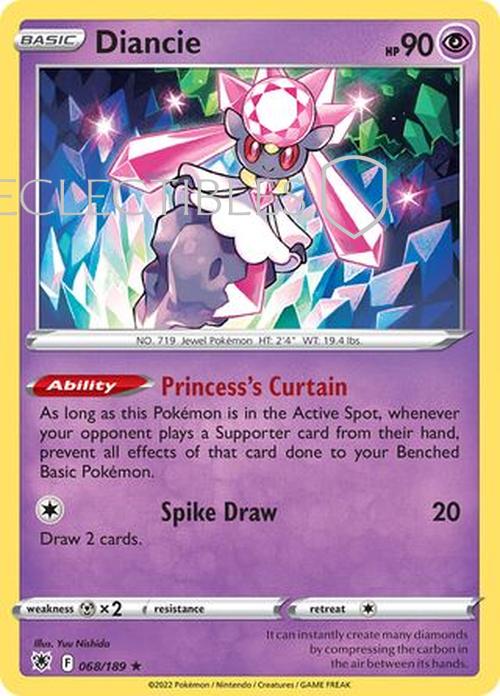 Pokemon Astral Radiance 068/189 Diancie  Reverse Holo