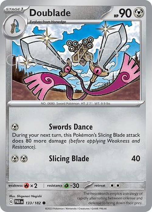 Pokemon Paradox Rift 133/182 Doublade  Reverse Holo