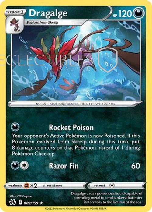Pokemon Crown Zenith 082/159 Dragalge  Reverse Holo