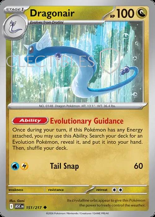Pokemon Ascended Heroes 151/217 Dragonair  Reverse Holo