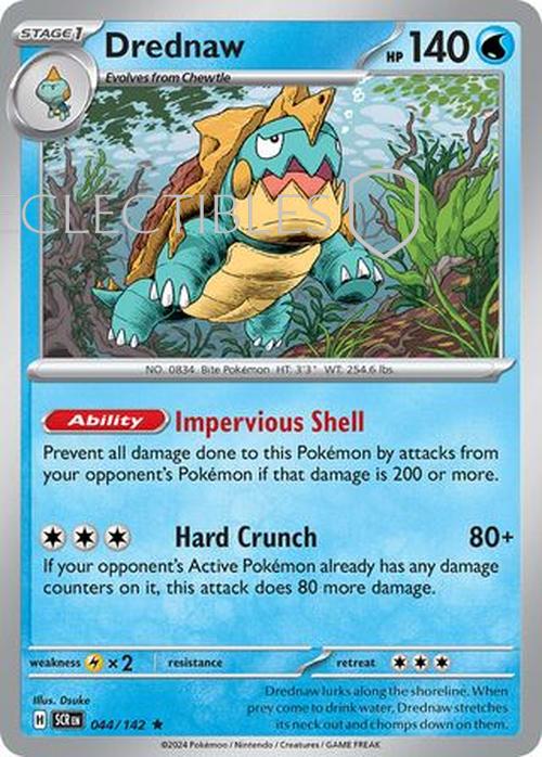 Pokemon Stellar Crown 044/142 Drednaw  Reverse Holo