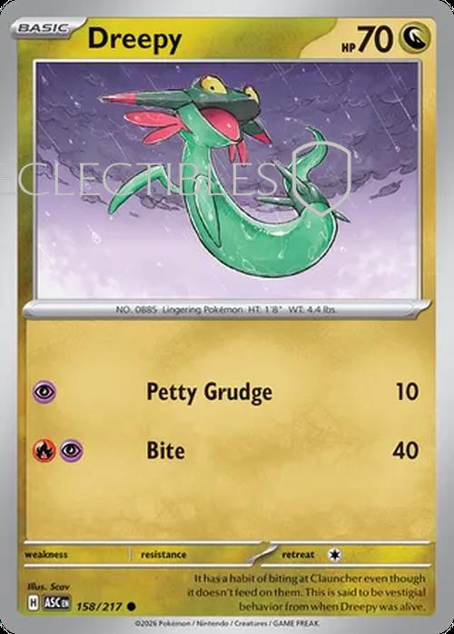Pokemon Ascended Heroes 158/217 Dreepy  Reverse Holo