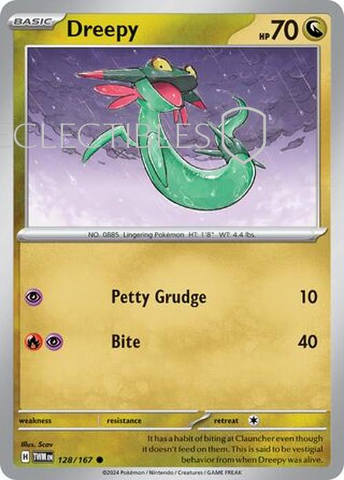 Pokemon Twilight Masquerade 128/167 Dreepy  Reverse Holo