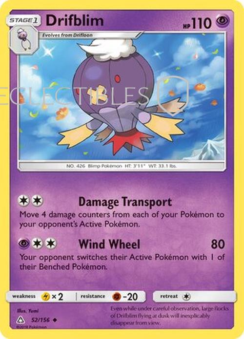 Pokemon Ultra Prism 052/156 Drifblim  Reverse Holo