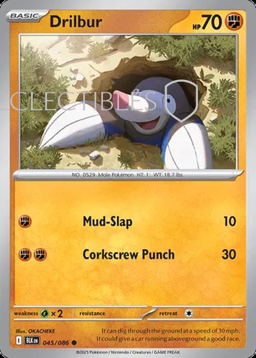 Pokemon Black Bolt 045/086 Drilbur Pokeball Holo