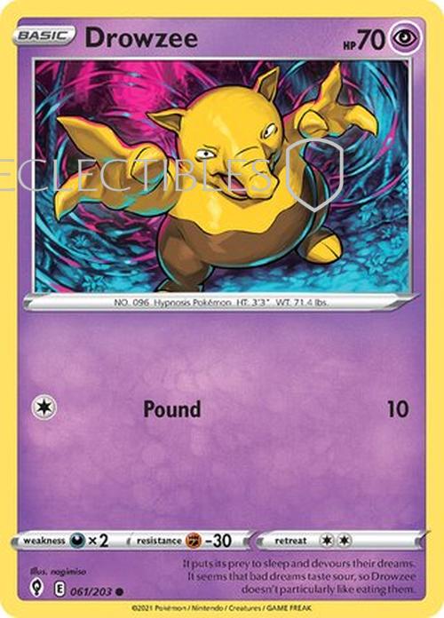 Pokemon Evolving Skies 061/203 Drowzee  Reverse Holo