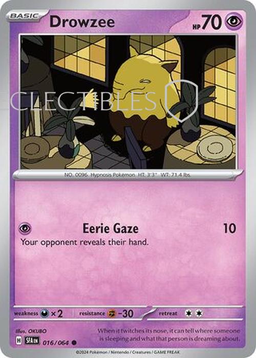 Pokemon Shrouded Fable 016/064 Drowzee  Reverse Holo