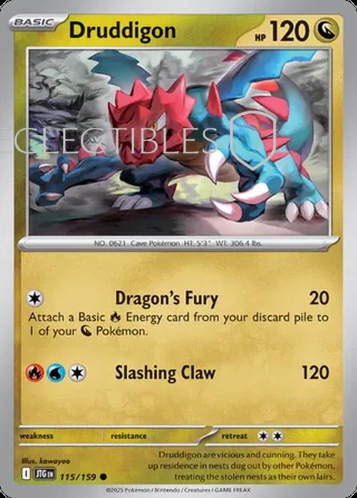 Pokemon Journey Together 115/159 Druddigon Reverse Holo