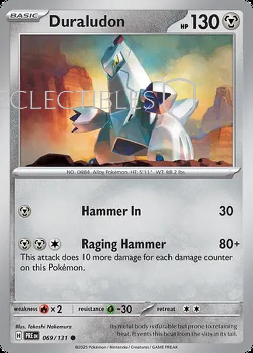 Pokemon Prismatic Evolutions 069/131 Duraludon Pokeball Holo