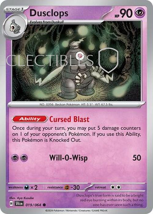 Pokemon Shrouded Fable 019/064 Dusclops  Reverse Holo