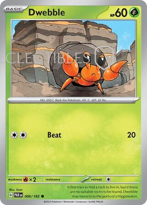 Pokemon Paradox Rift 006/182 Dwebble  Reverse Holo