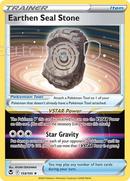 Pokemon Silver Tempest 154/195 Earthen Seal Stone Holo