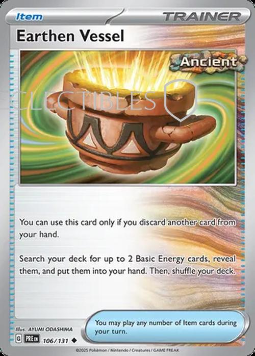 Pokemon Prismatic Evolutions 106/131 Earthen Vessel Reverse Holo