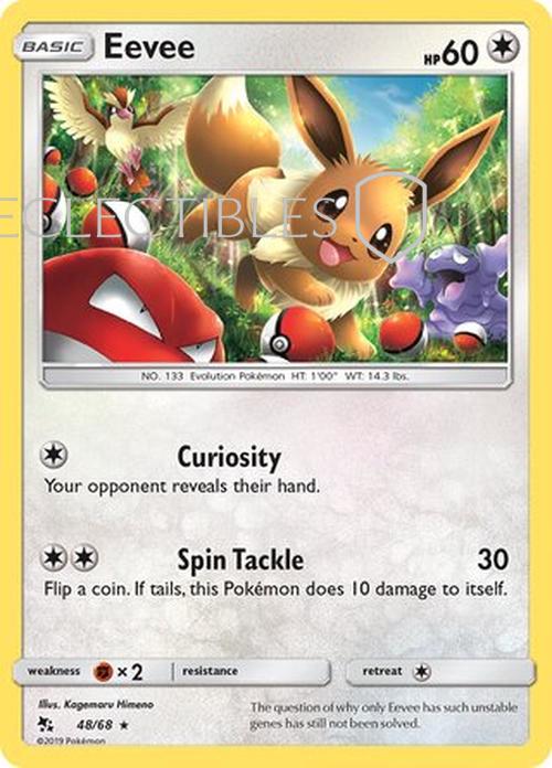 Pokemon Hidden Fates 48/68 Eevee Holo