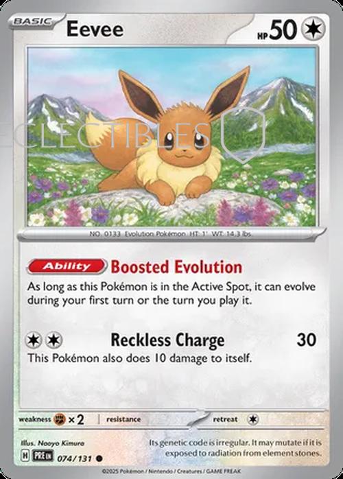 Pokemon Prismatic Evolutions 074/131 Eevee Reverse Holo