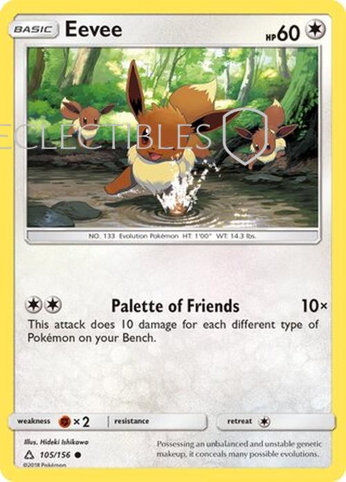 Pokemon Ultra Prism 105/156 Eevee  Reverse Holo