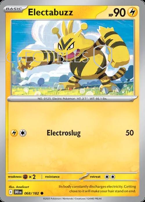 Pokemon Destined Rivals 068/182 Electabuzz  Reverse Holo