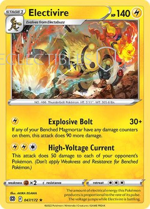 Pokemon Brilliant Stars 047/172 Electivire  Reverse Holo