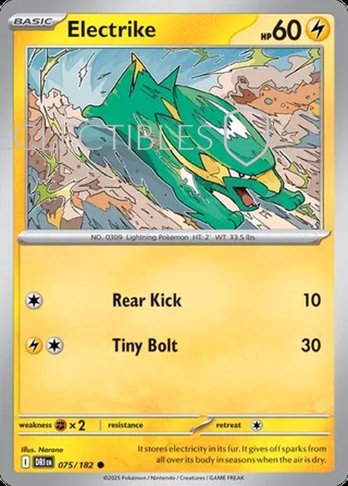 Pokemon Destined Rivals 075/182 Electrike  Reverse Holo