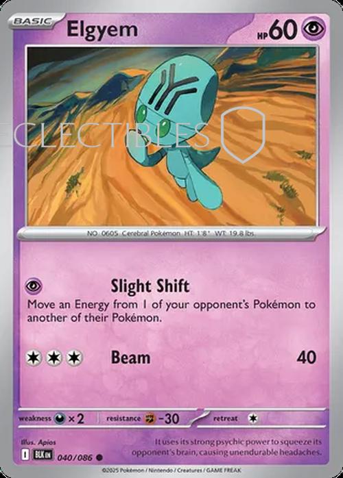 Pokemon Black Bolt 040/086 Elgyem Pokeball Holo