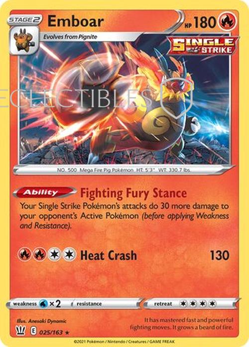 Pokemon Battle Styles 025/163 Emboar Holo