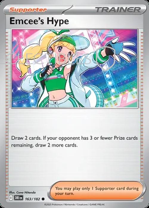 Pokemon Destined Rivals 163/182 Emcees Hype  Reverse Holo