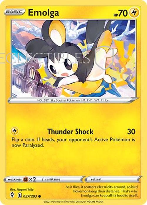 Pokemon Evolving Skies 057/203 Emolga  Reverse Holo