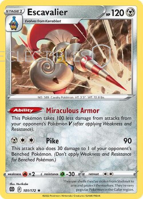 Pokemon Brilliant Stars 101/172 Escavalier  Reverse Holo