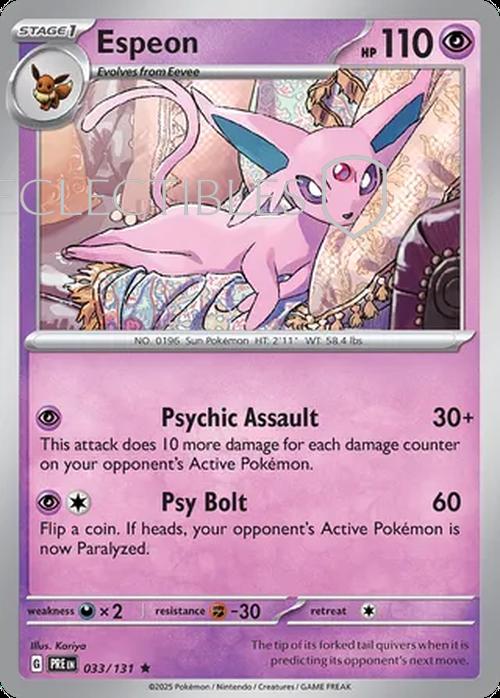 Pokemon Prismatic Evolutions 033/131 Espeon Holo