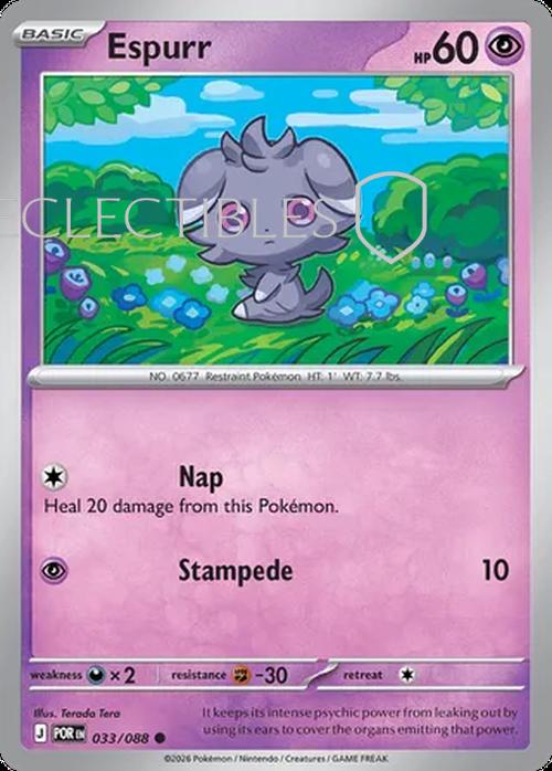 Pokemon Perfect Order 033/88 Espurr  Reverse Holo