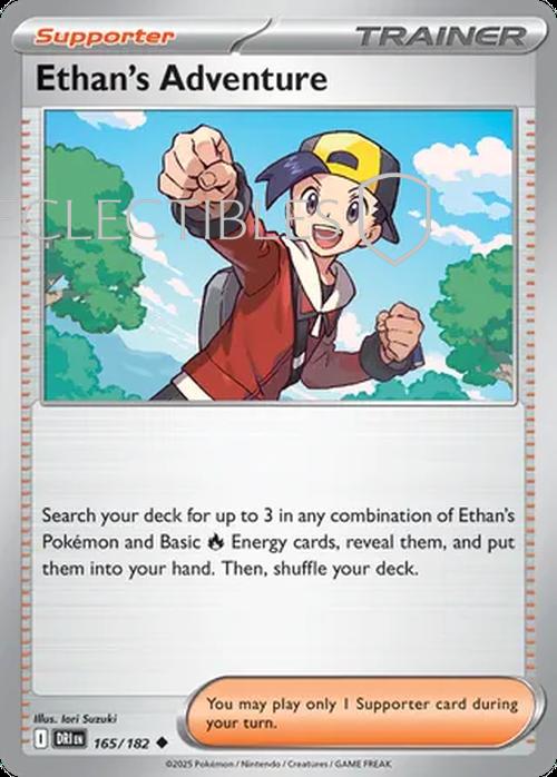 Pokemon Destined Rivals 165/182 Ethans Adventure  Reverse Holo