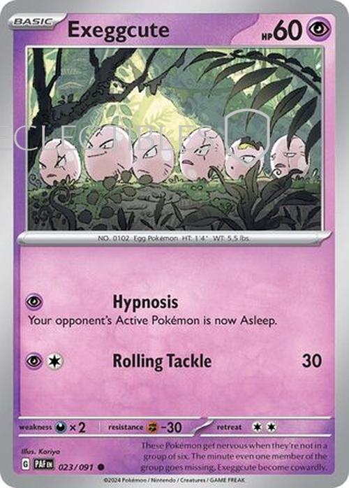 Pokemon Paldean Fates 023/91 Exeggcute Reverse Holo