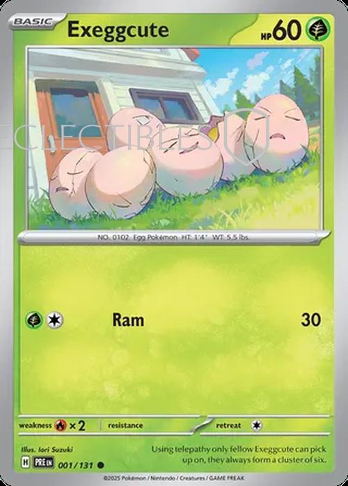 Pokemon Prismatic Evolutions 001/131 Exeggcute Pokeball Holo