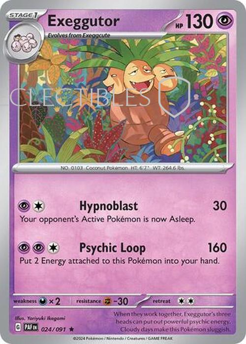 Pokemon Paldean Fates 024/91 Exeggutor Holo