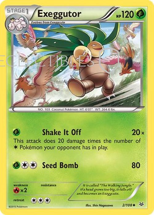 Pokemon Roaring Skies 002/108 Exeggutor Reverse Holo