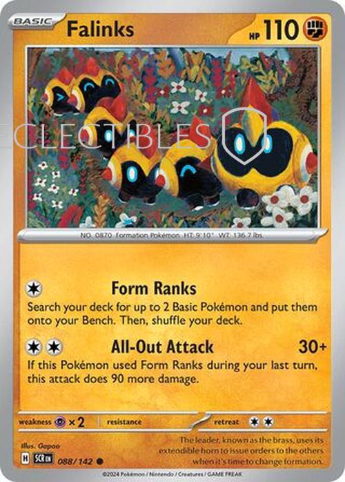 Pokemon Stellar Crown 088/142 Falinks  Reverse Holo