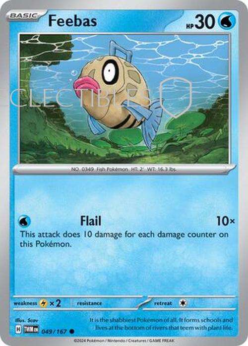 Pokemon Twilight Masquerade 049/167 Feebas  Reverse Holo