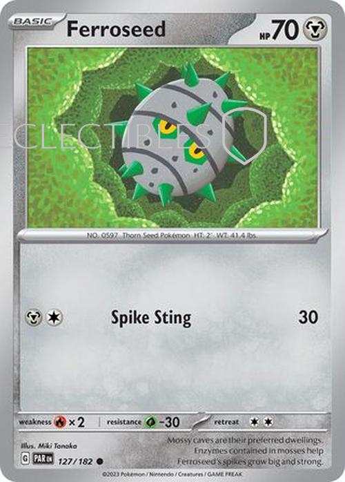Pokemon Paradox Rift 127/182 Ferroseed  Reverse Holo