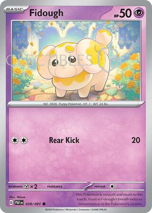 Pokemon Paldean Fates 038/91 Fidough  Reverse Holo