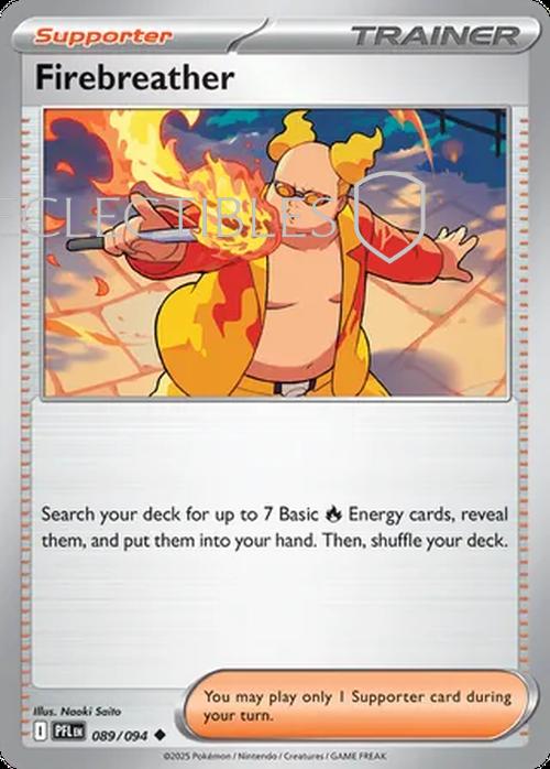 Pokemon Phantasmal Flames 089/094 Firebreather  Reverse Holo
