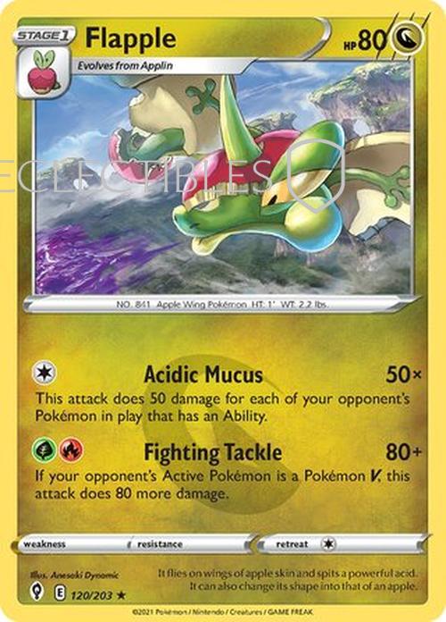 Pokemon Evolving Skies 120/203 Flapple  Reverse Holo