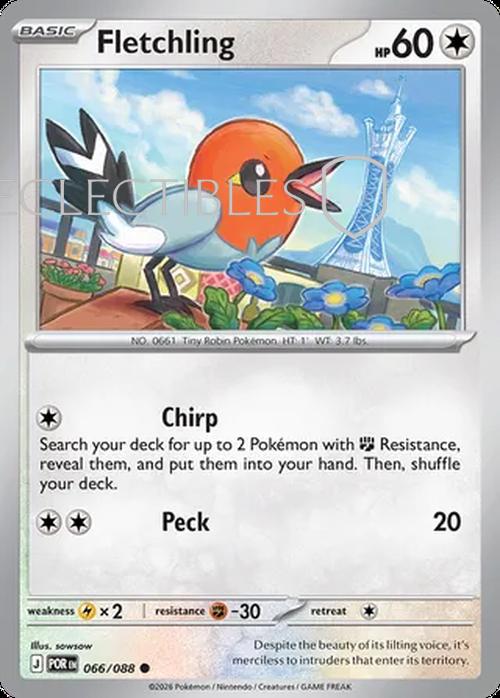 Pokemon Perfect Order 066/88 Fletchling  Reverse Holo
