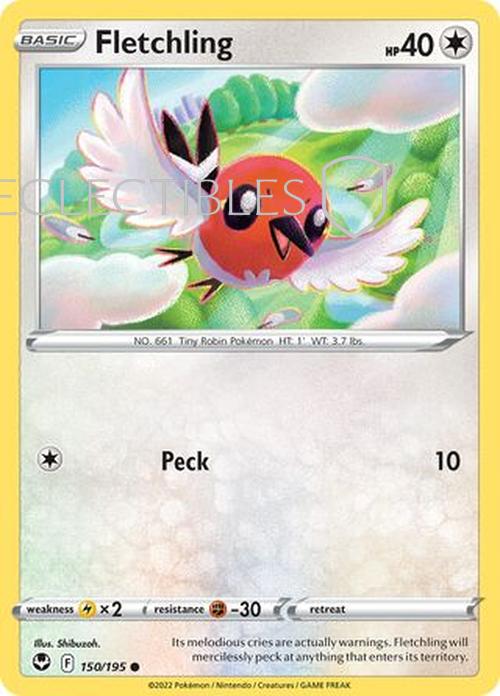 Pokemon Silver Tempest 150/195 Fletchling  Reverse Holo